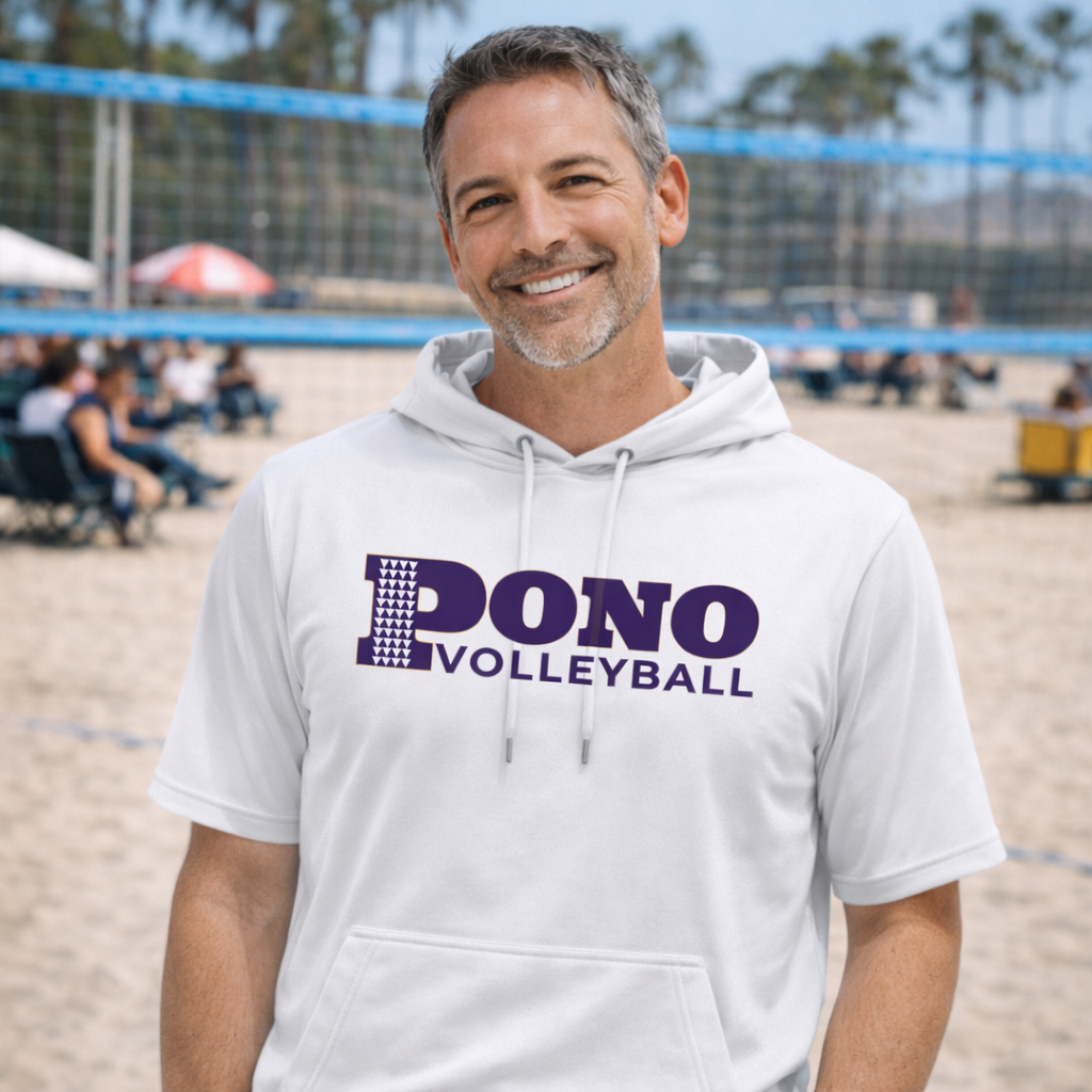 Premium Dri Fit/Performance Short Sleeve Hoodie - PONO Main Logo