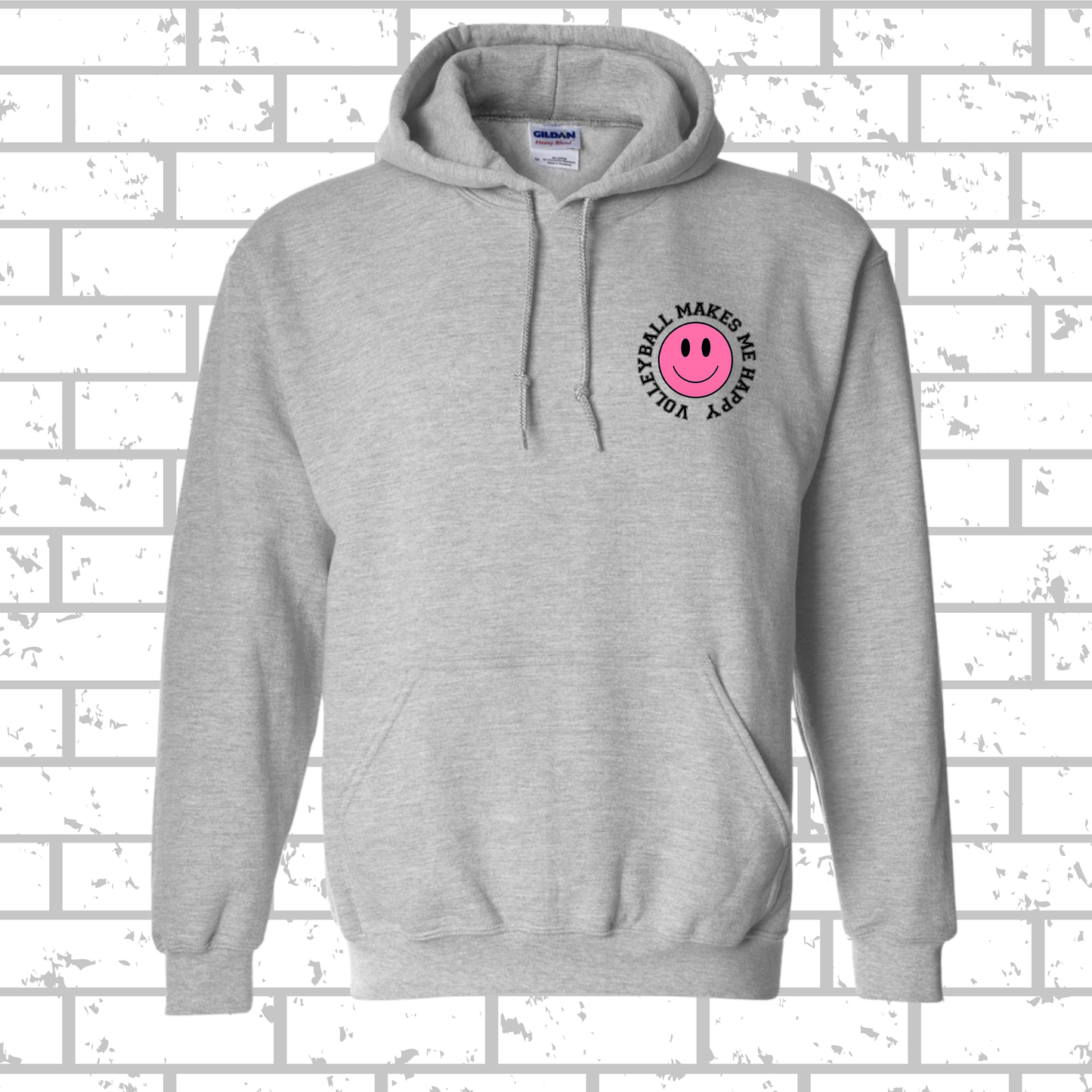 Volleyball Makes Me Happy Hoodie (Double sided)