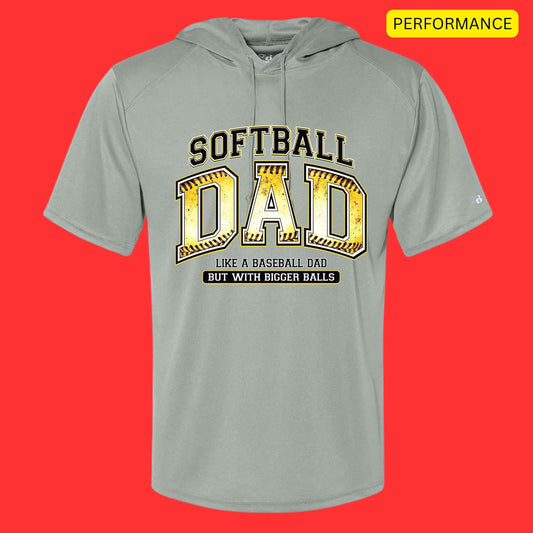 Softball Dad-Baseball Dad SS Hoodie Performance T-Shirt