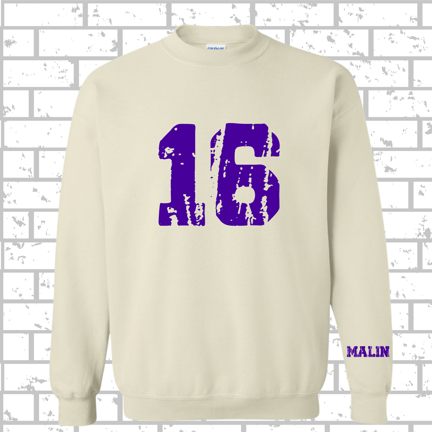 PONO Custom Distressed Crewneck With Player Name & #