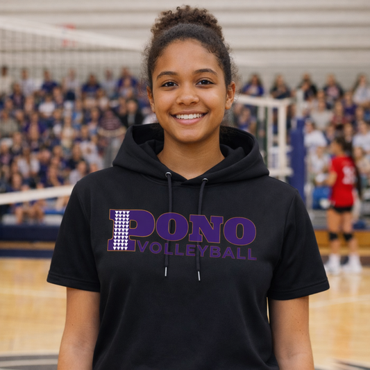 Premium Dri Fit/Performance Short Sleeve Hoodie - PONO Main Logo