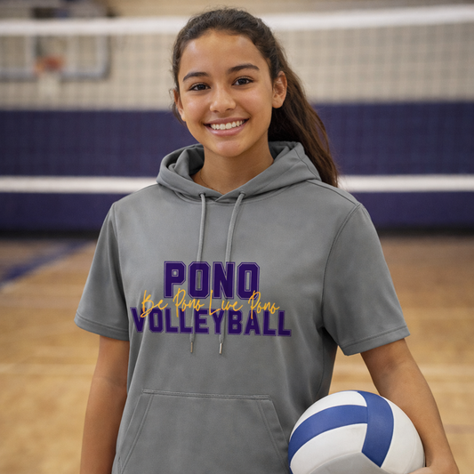 Premium Dri Fit/Performance Short Sleeve Hoodie - Be Pono Live Pono