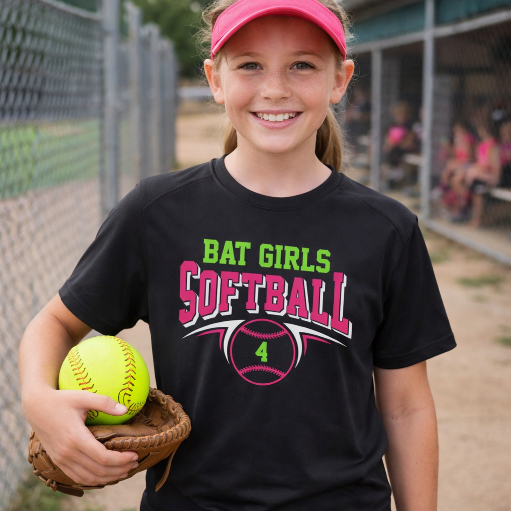 Bat Girls Game Day Number Logo - All Styles