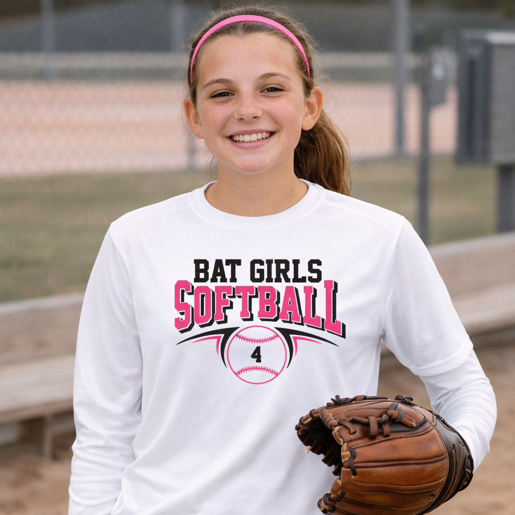 Bat Girls Game Day Number Logo - All Styles