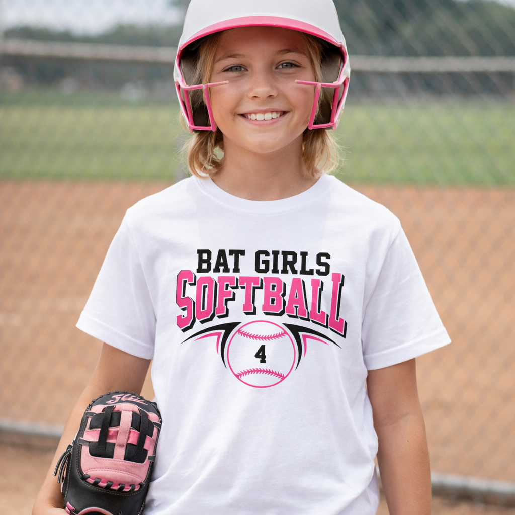 Bat Girls Game Day Number Logo - All Styles