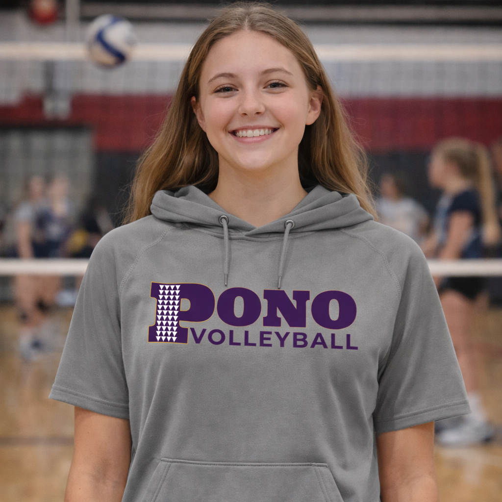 Premium Dri Fit/Performance Short Sleeve Hoodie - PONO Main Logo