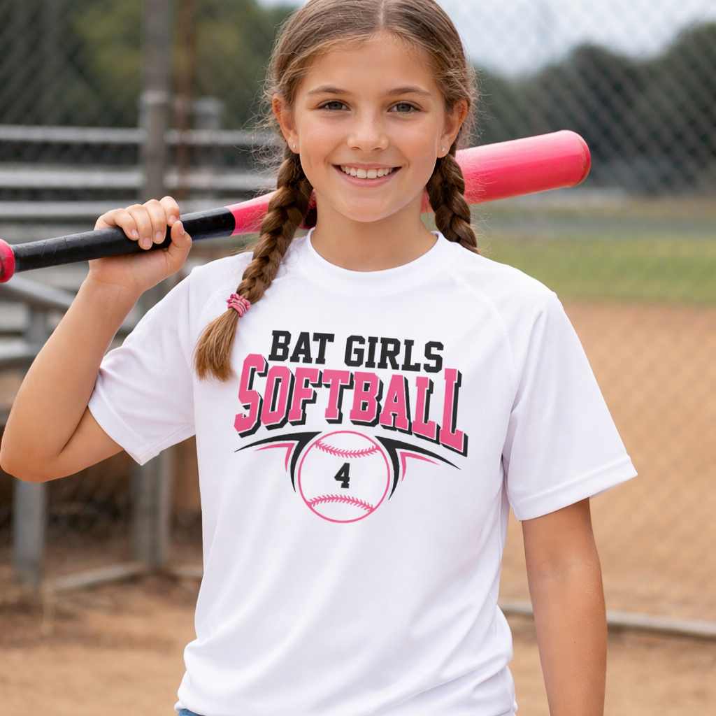 Bat Girls Game Day Number Logo - All Styles