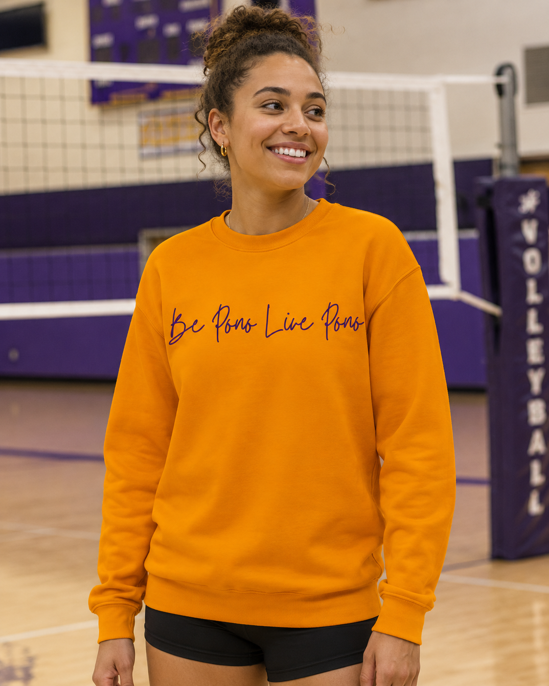 Cotton Crewneck::Gold-Purple