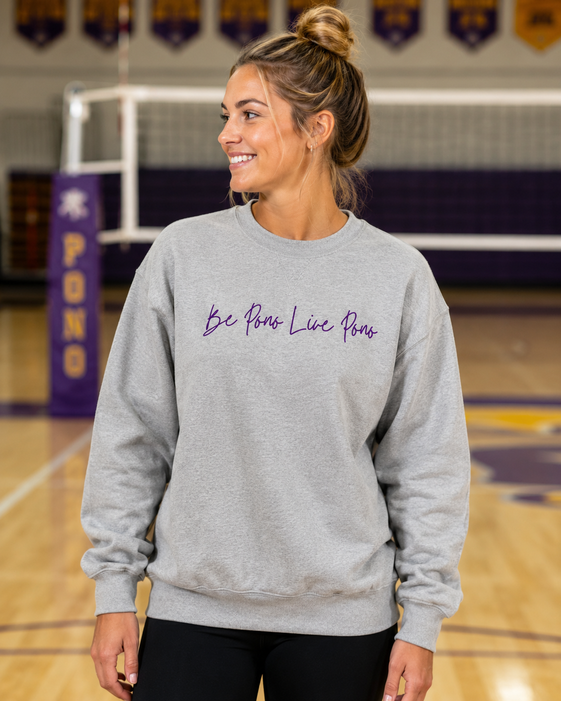 Cotton Crewneck::Grey-Purple