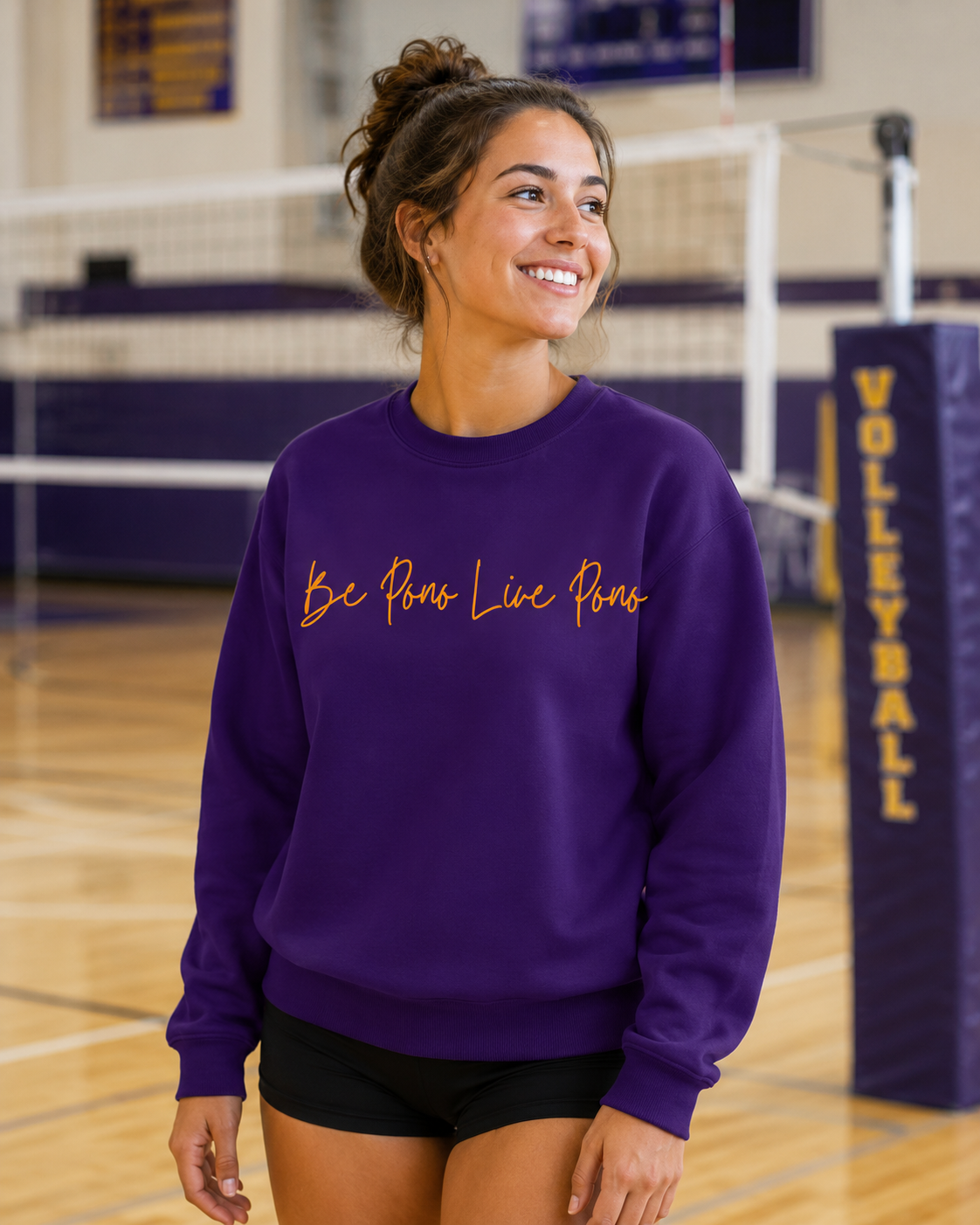 Cotton Crewneck::Purple-Gold