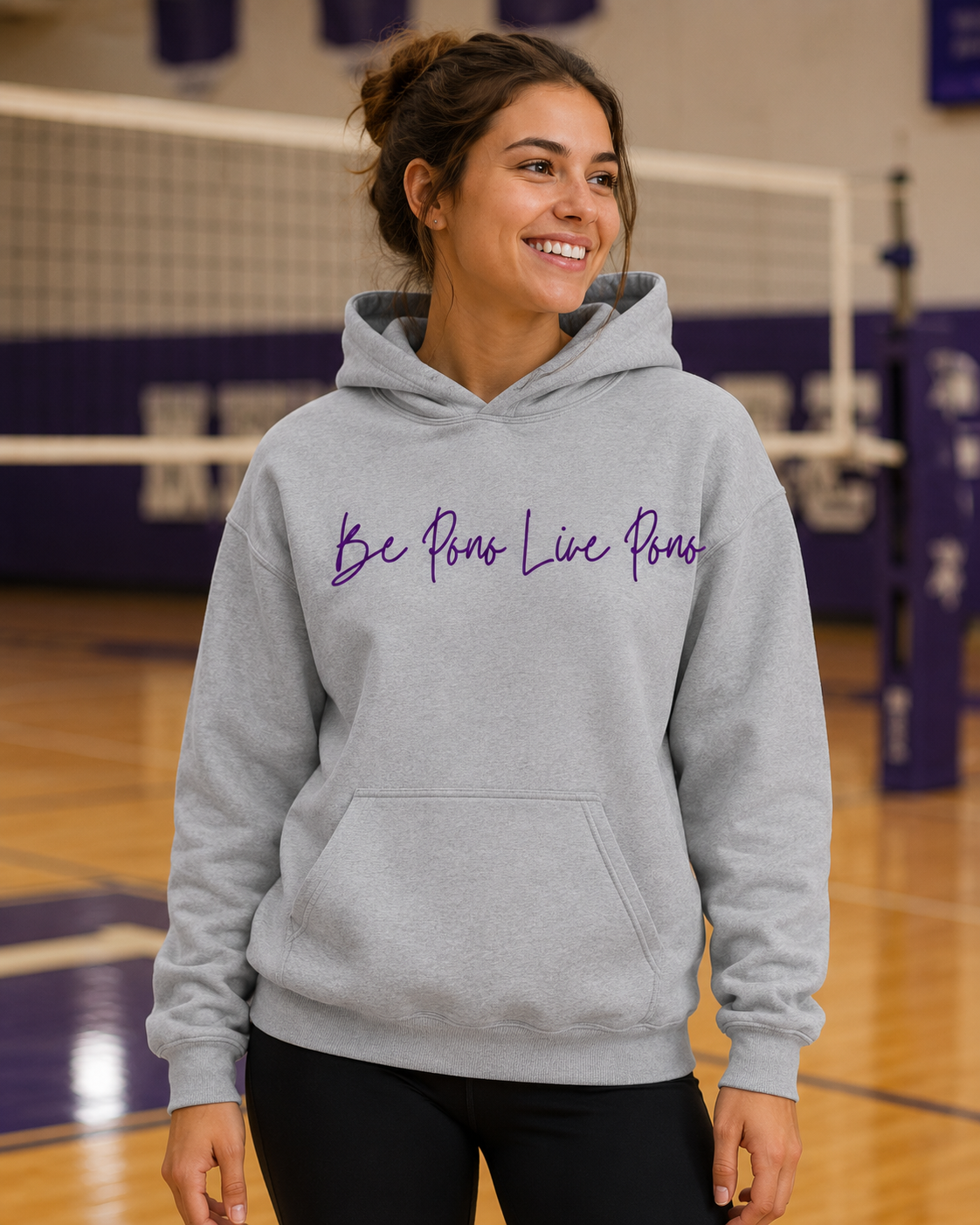 Cotton Hoodie::Grey-Purple