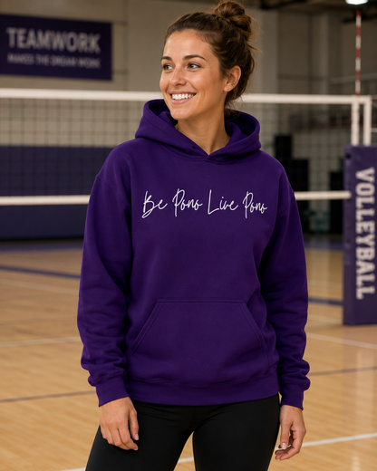 Cotton Hoodie::Purple-White