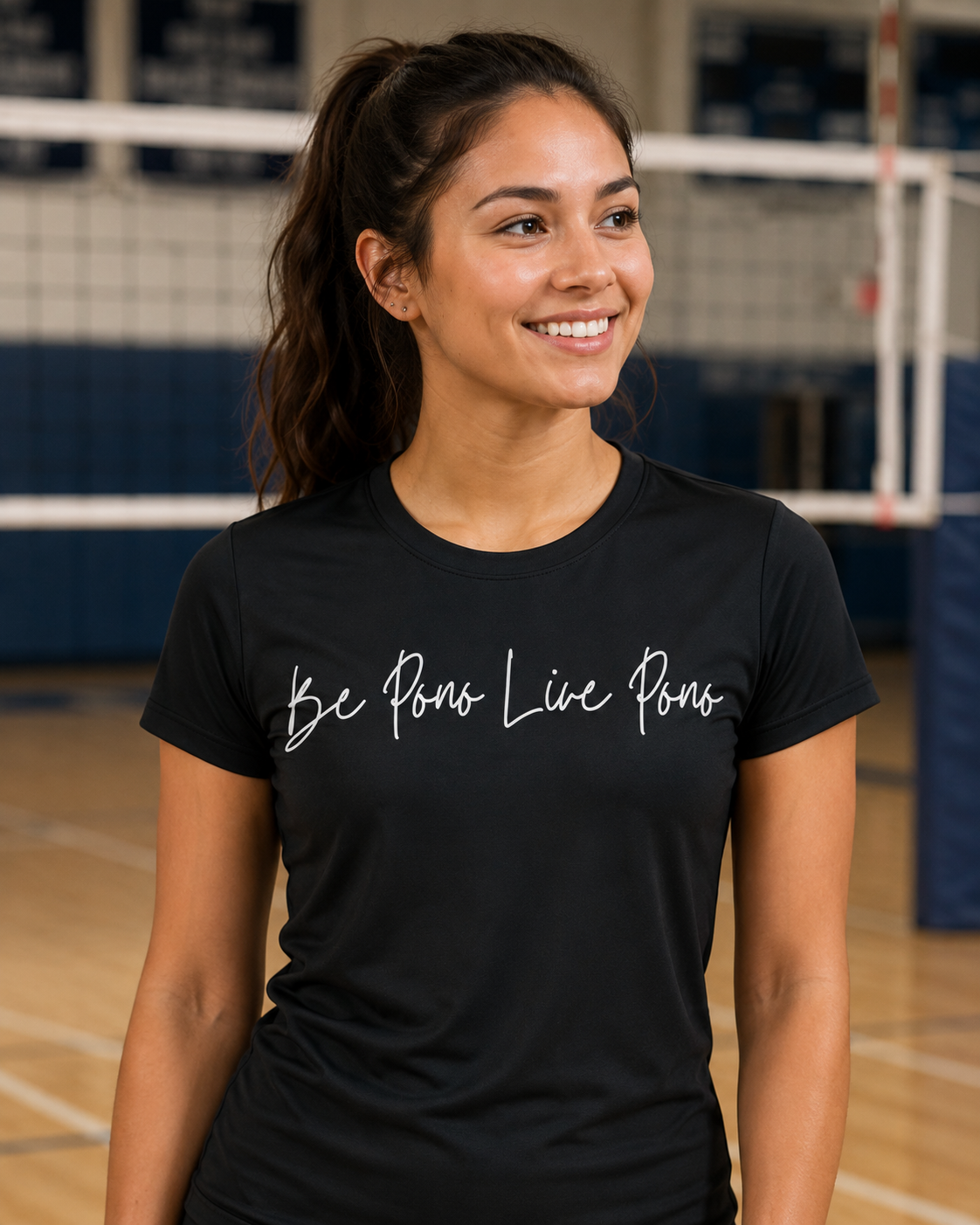 Ladies Performance Tee::Black-White