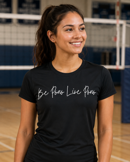Ladies Performance Tee::Black-White