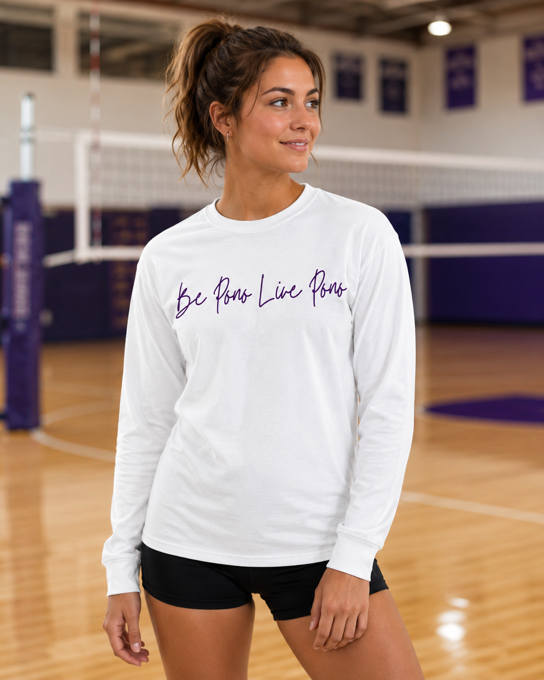 Classic Cotton Long Sleeve::White-Purple