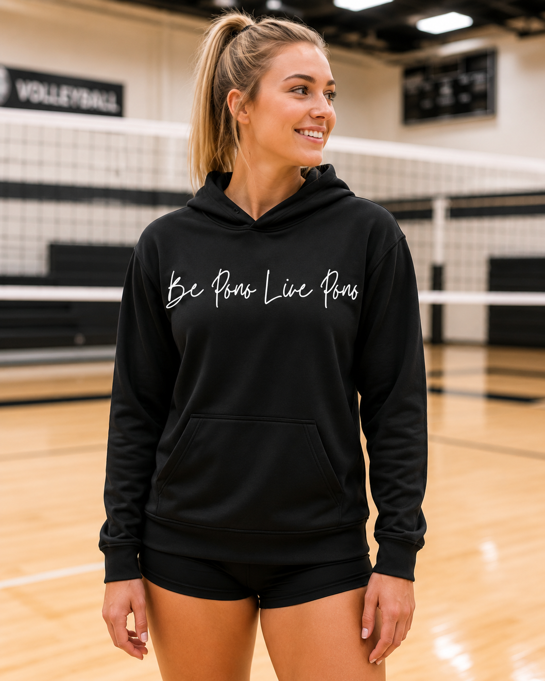 Performance Hoodie::Black-White