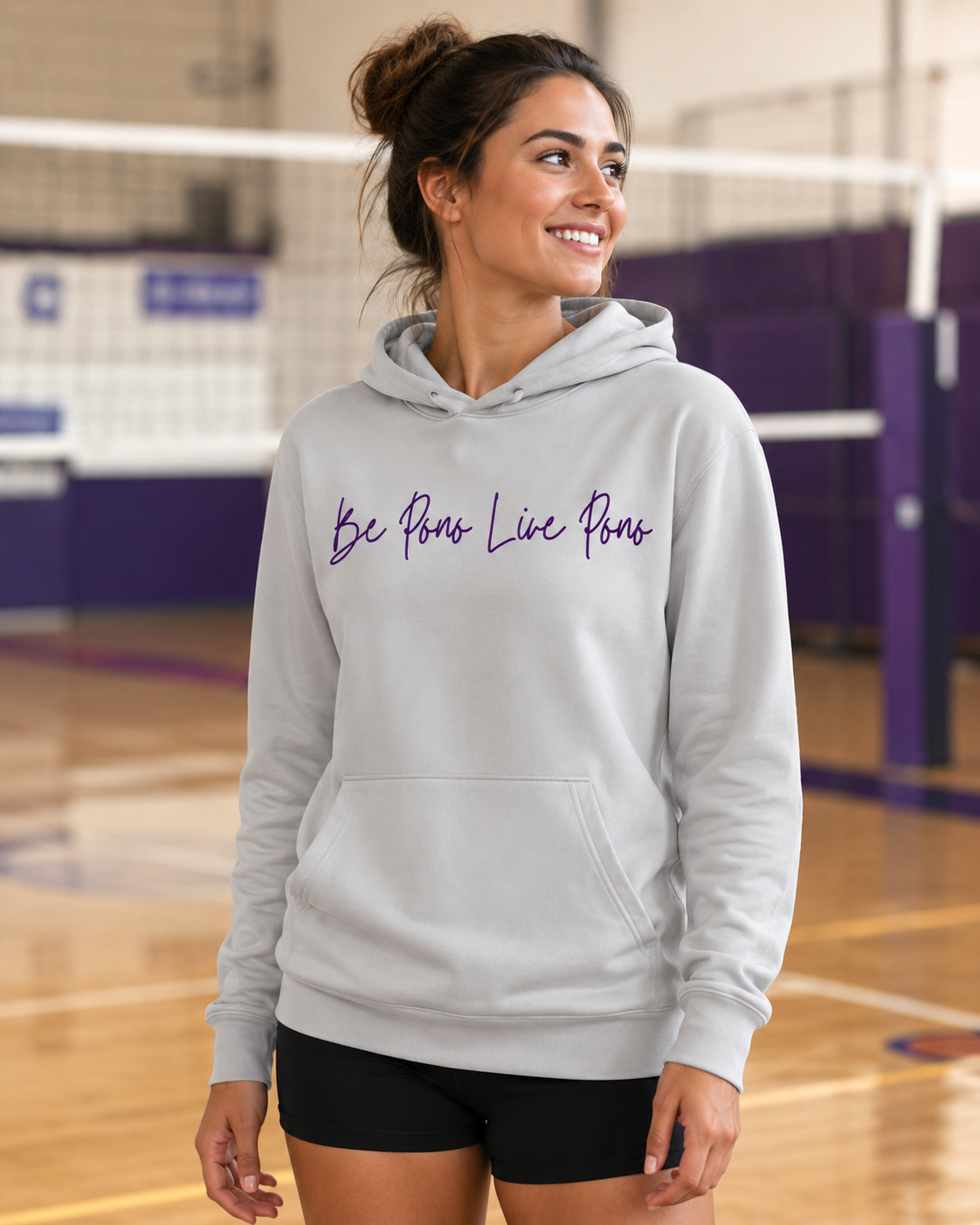 Performance Hoodie::Grey-Purple