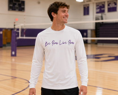 Performance Long Sleeve::White-Purple