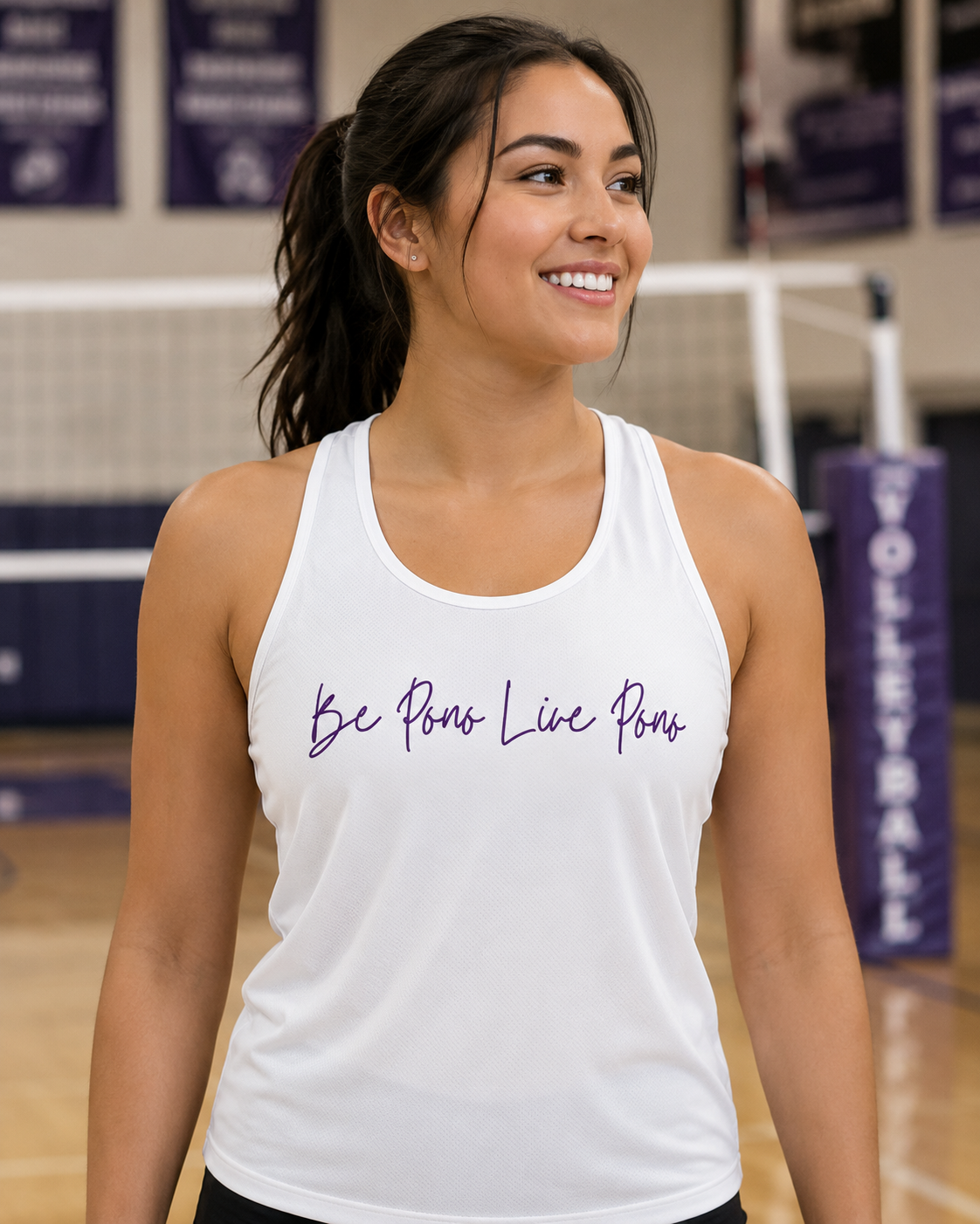 Performance Tank::White-Purple