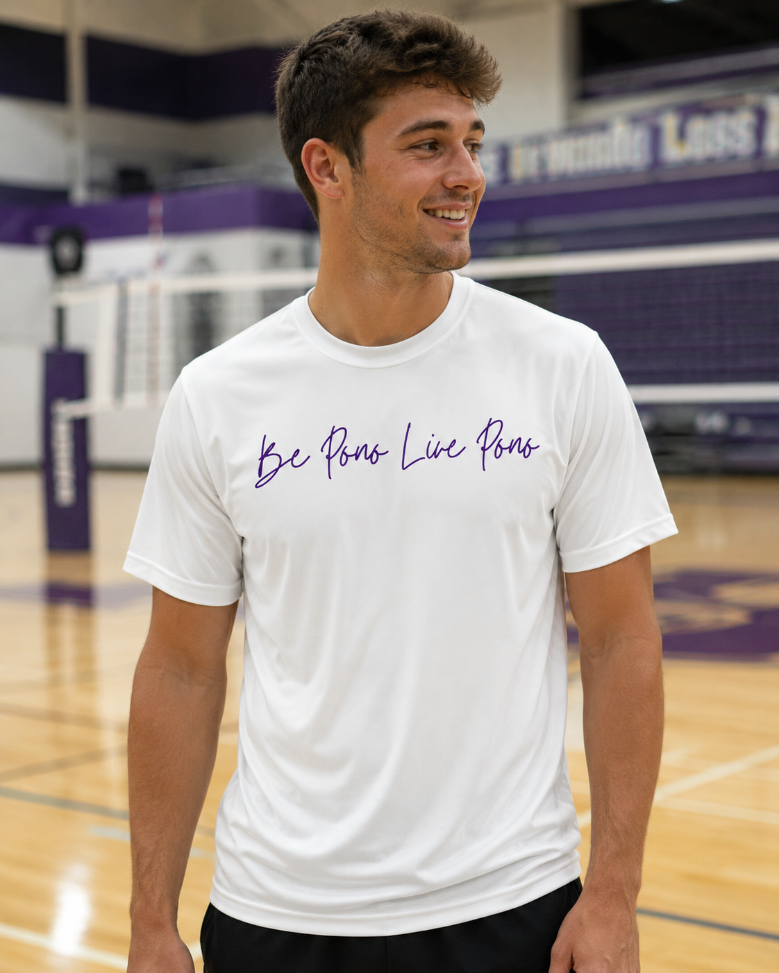 Performance Tee::White-Purple