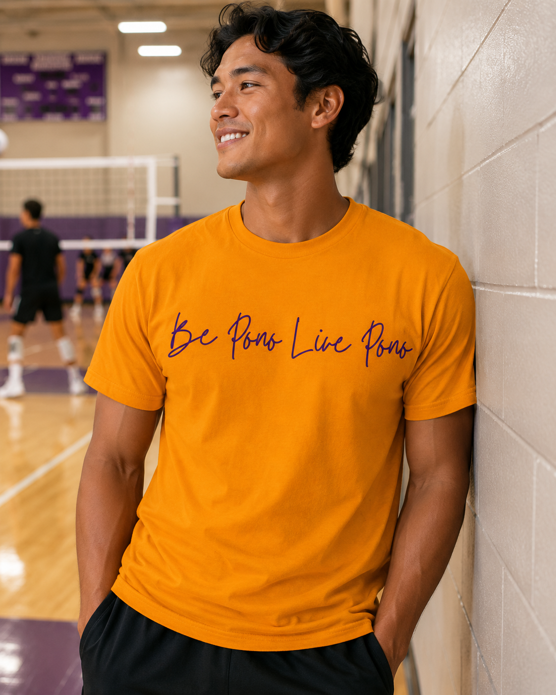 Classic Cotton Tee::Gold-Purple