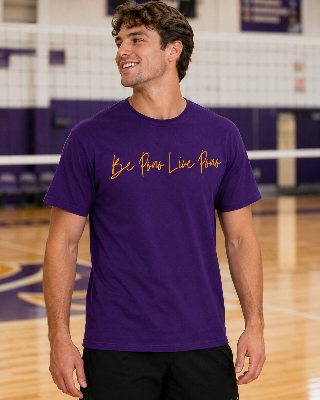Classic Cotton Tee::Purple-Gold