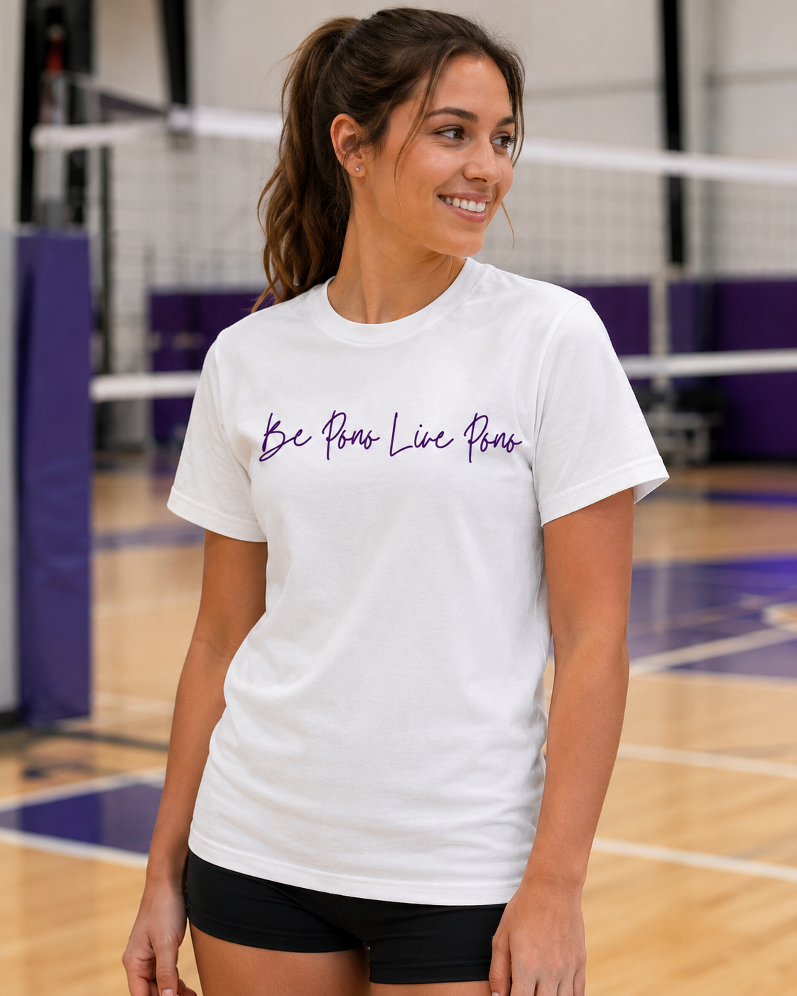 Classic Cotton Tee::White-Purple