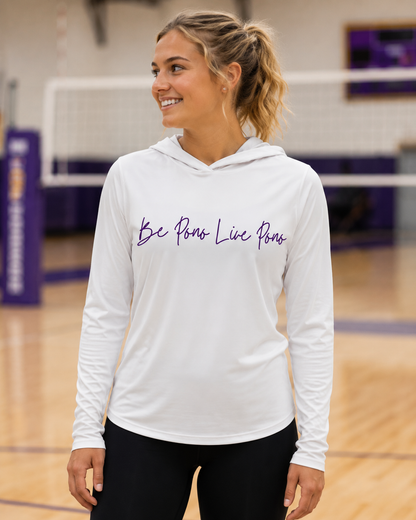 Lightweight UPF Performance Hoodie::White-Purple