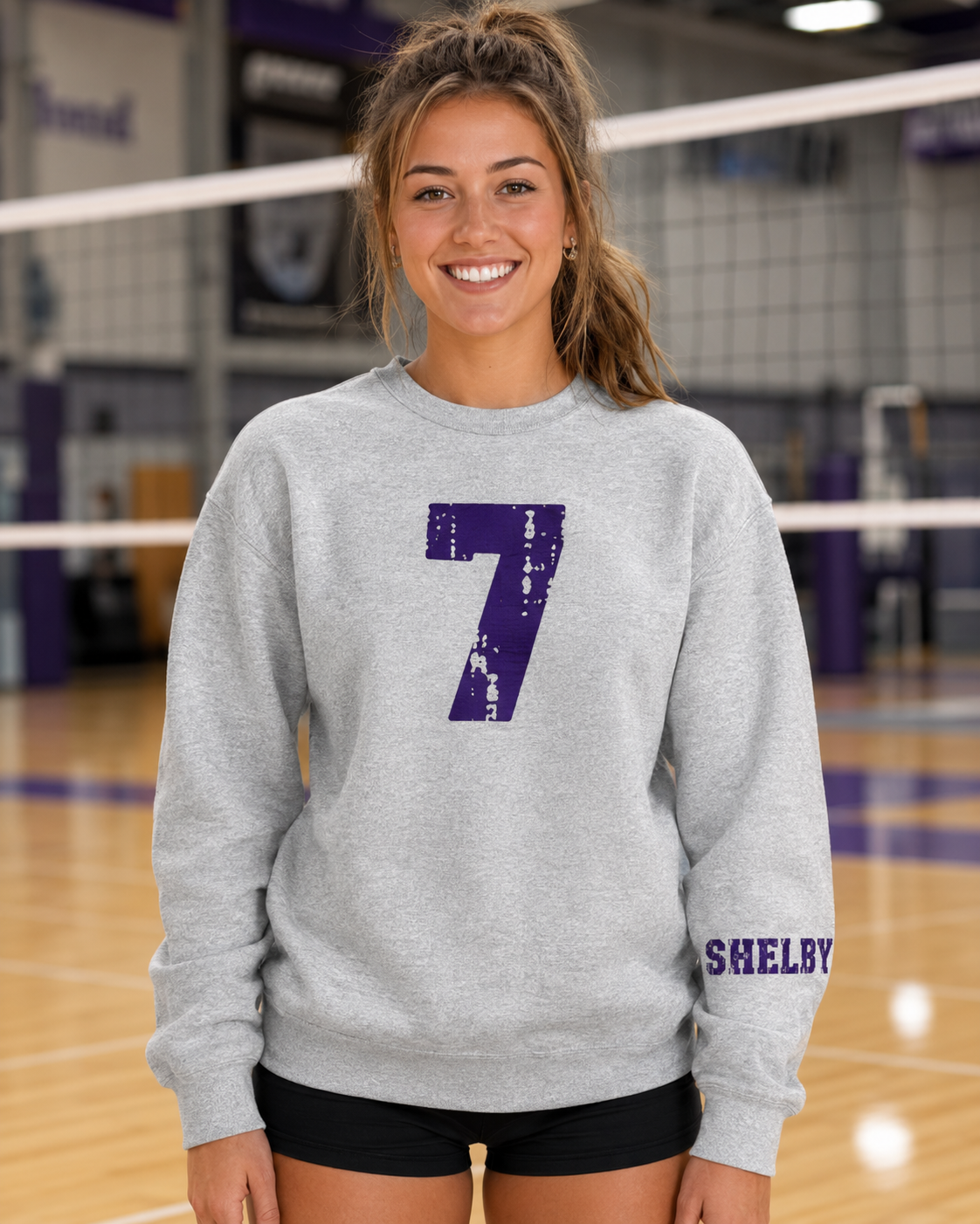 PONO Grey Crewneck front - custom number