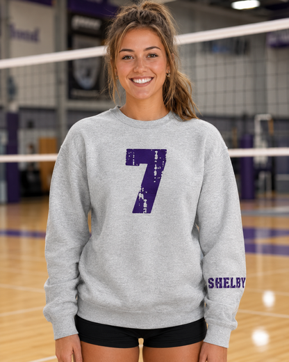 PONO Grey Crewneck front - custom number