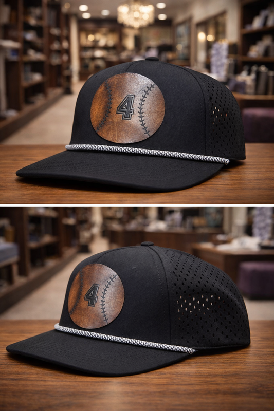 Leather Softball Patch Hat - Custom Player #