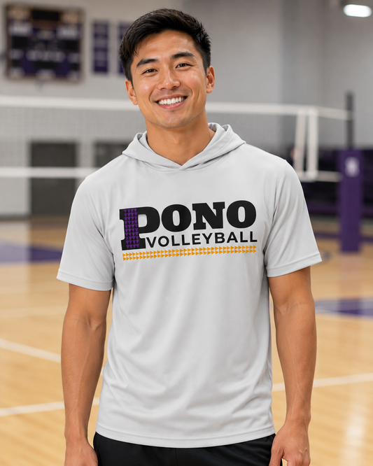 Short-Sleeve Performance Hoodie::Grey