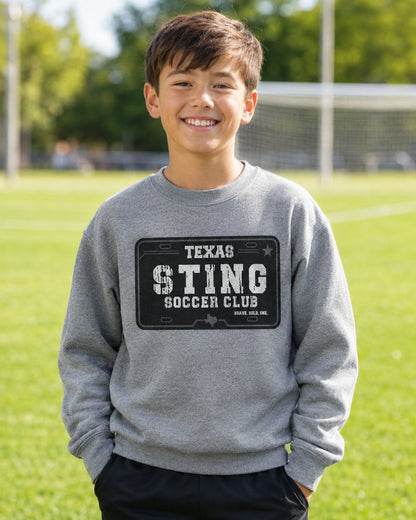 Soccer Club License Plate - Cotton Crewneck Grey