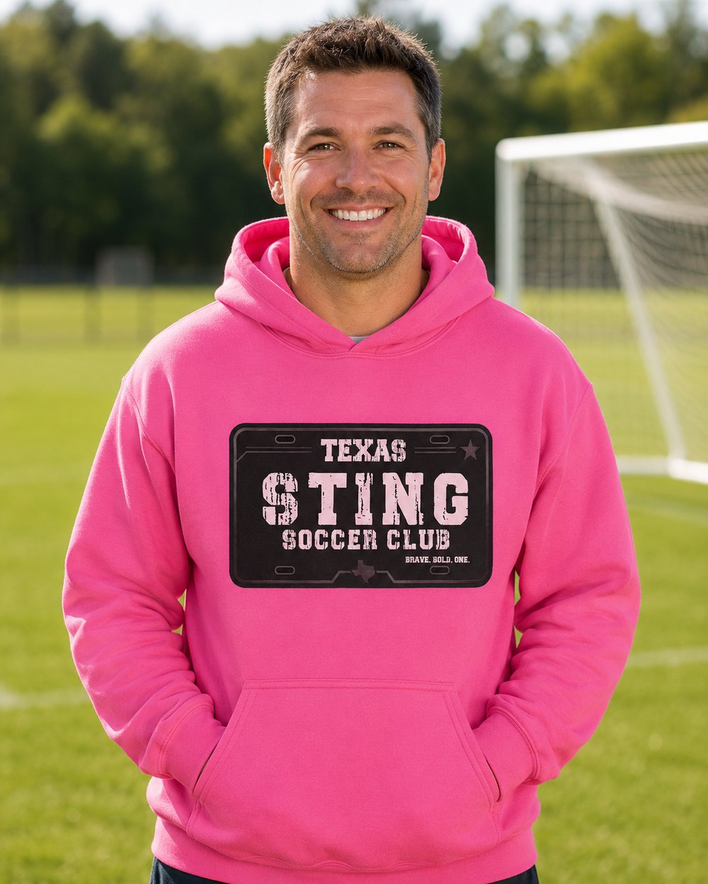 Soccer Club License Plate - Cotton Hoodie Azalea