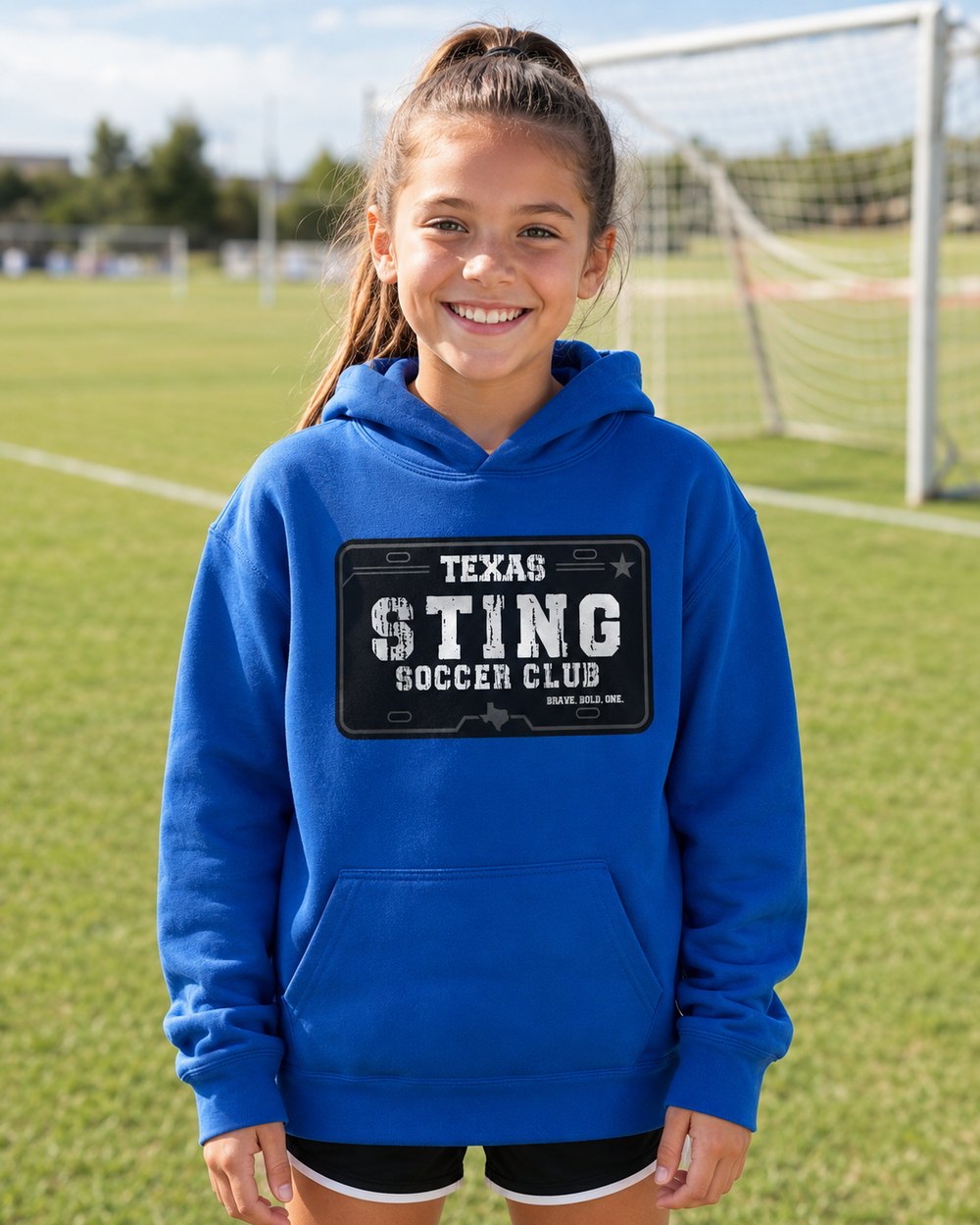 Soccer Club License Plate - Cotton Hoodie Royal