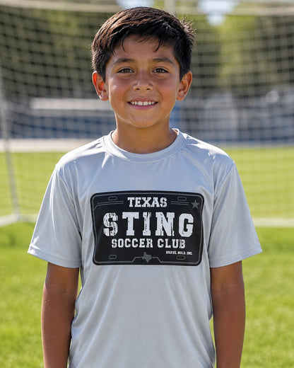 Soccer Club License Plate - Performance Tee Grey