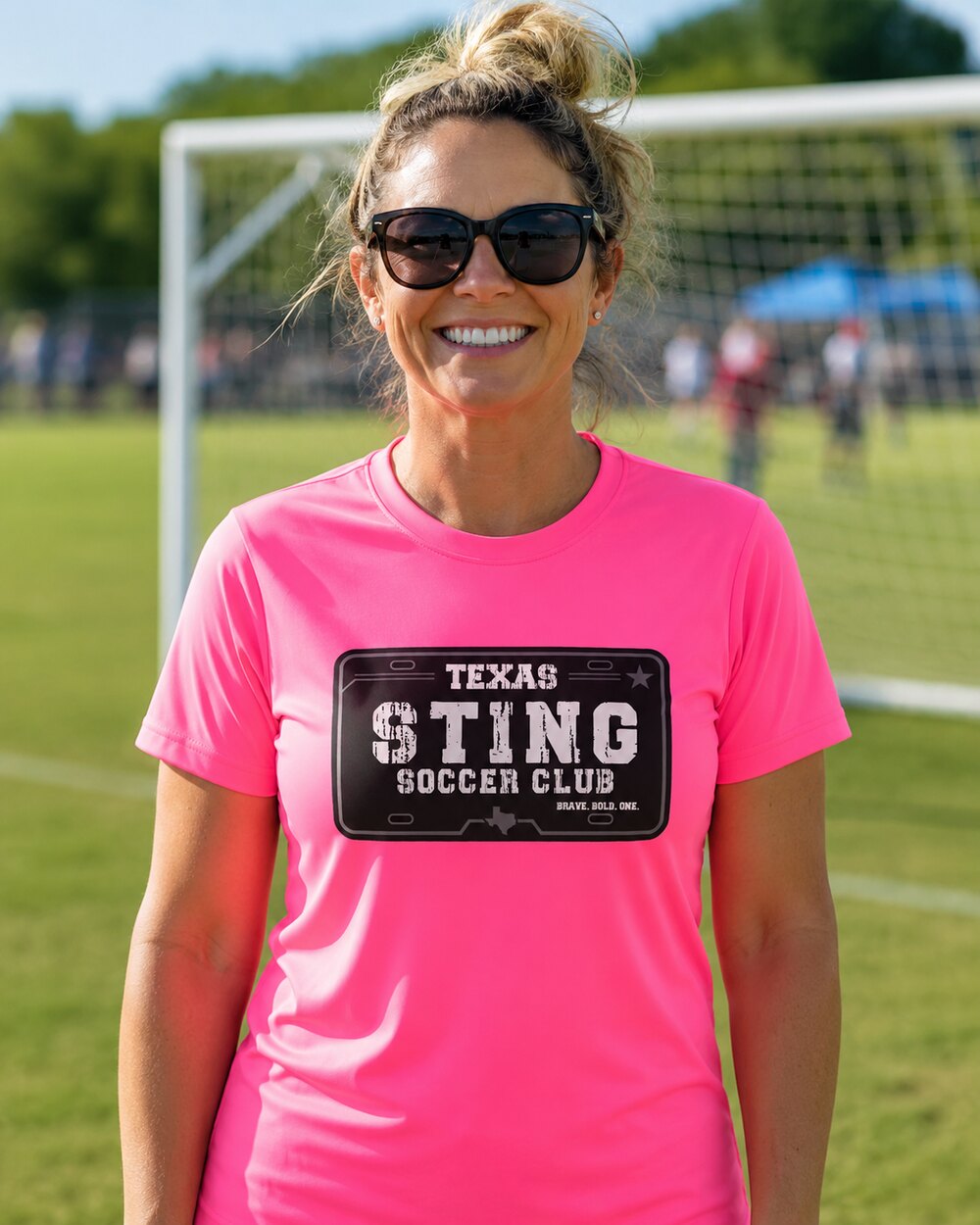 Soccer Club License Plate - Performance Tee Pink