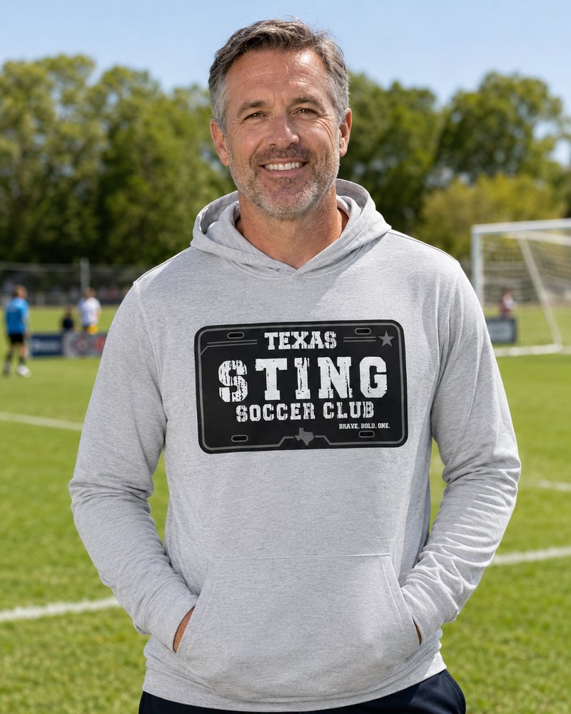 Soccer Club License Plate - Performance Hoodie Grey