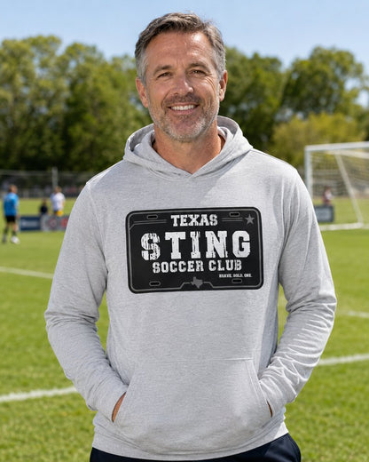 Soccer Club License Plate - Performance Hoodie Grey