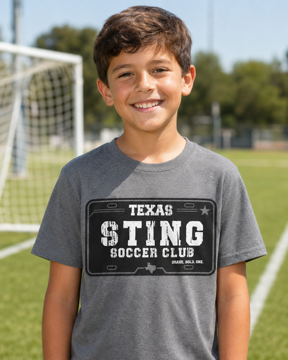 Soccer Club License Plate - Classic Cotton Tee Grey