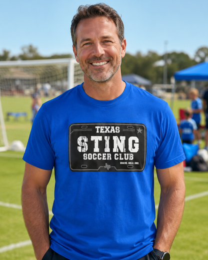 Soccer Club License Plate - Classic Cotton Tee Royal