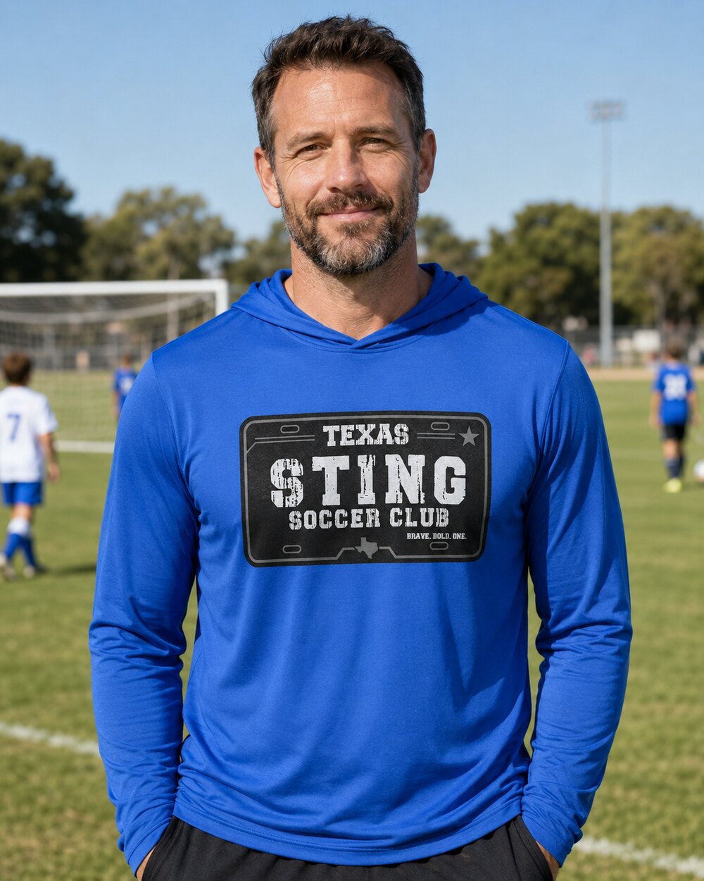 Soccer Club License Plate - Lightweight UPF Performance Hoodie Royal